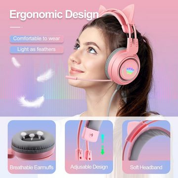 JYPS Over-Ear-Design Gaming-Headset (Flexibel und hochsensibel für optimale Position. Minimiert Umgebungsgeräusche, entscheidend für Gaming-Präzision., 360° verstellbarem Noise Cancelling-Mikrofon, 3,5-mm-Klinkenanschluss)