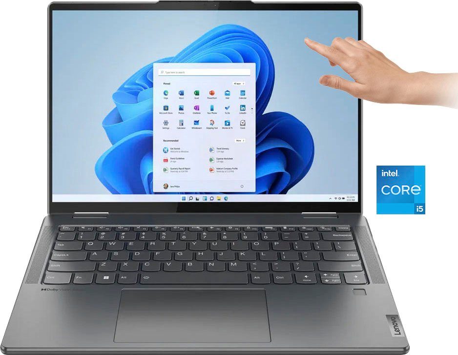 Lenovo Yoga 7 Convertible Notebook (35,6 cm/14 Zoll, Intel Core i5 1240P, Iris  Xe Graphics, 512 GB SSD), 35,6 cm (14,5\