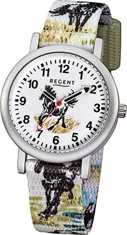 Regent Quarzuhr »D2URF489 Regent Textil Kinder Uhr F-489 Quarzuhr