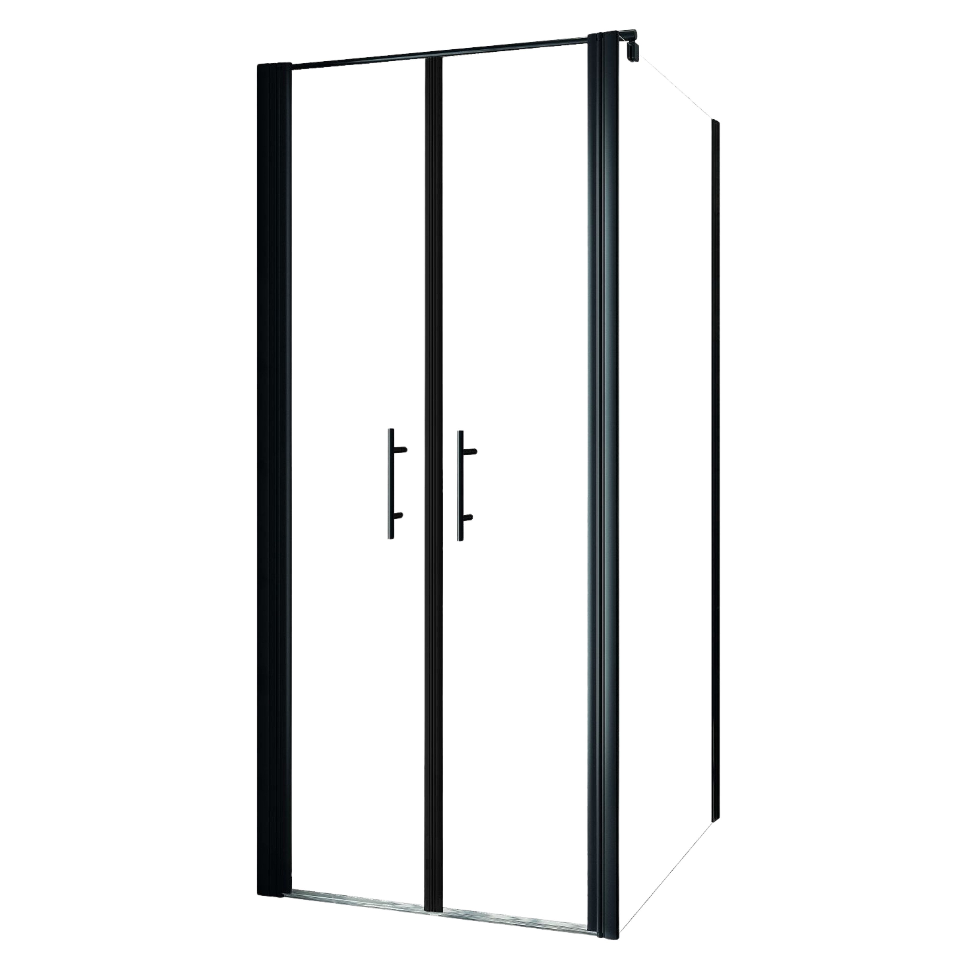 Schulte Eckdusche Alexa Style 2.0, BxT: 80x80 cm, Sicherheitsglas, schwarz Pendeltür Seitenwand 192 cm