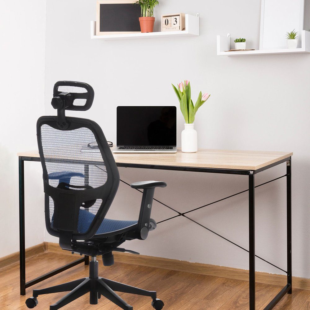 ergonomisch St), Schreibtischstuhl Blau OFFICE AIR-PORT (1 hjh Bürostuhl Netzstoff Profi Drehstuhl