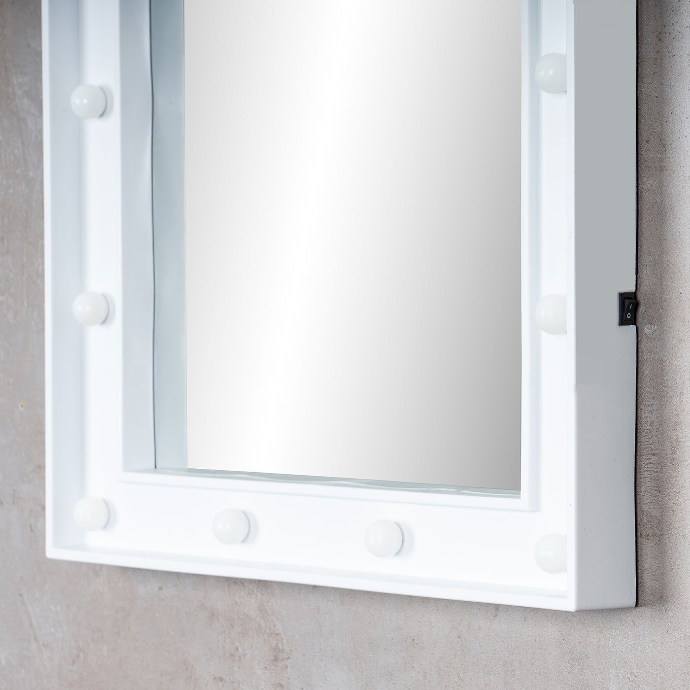 Wanddeko Schminkspiegel Wandspiegel Spiegel LED Levandeo® Mit Weiß Wandspiegel, 39x49cm