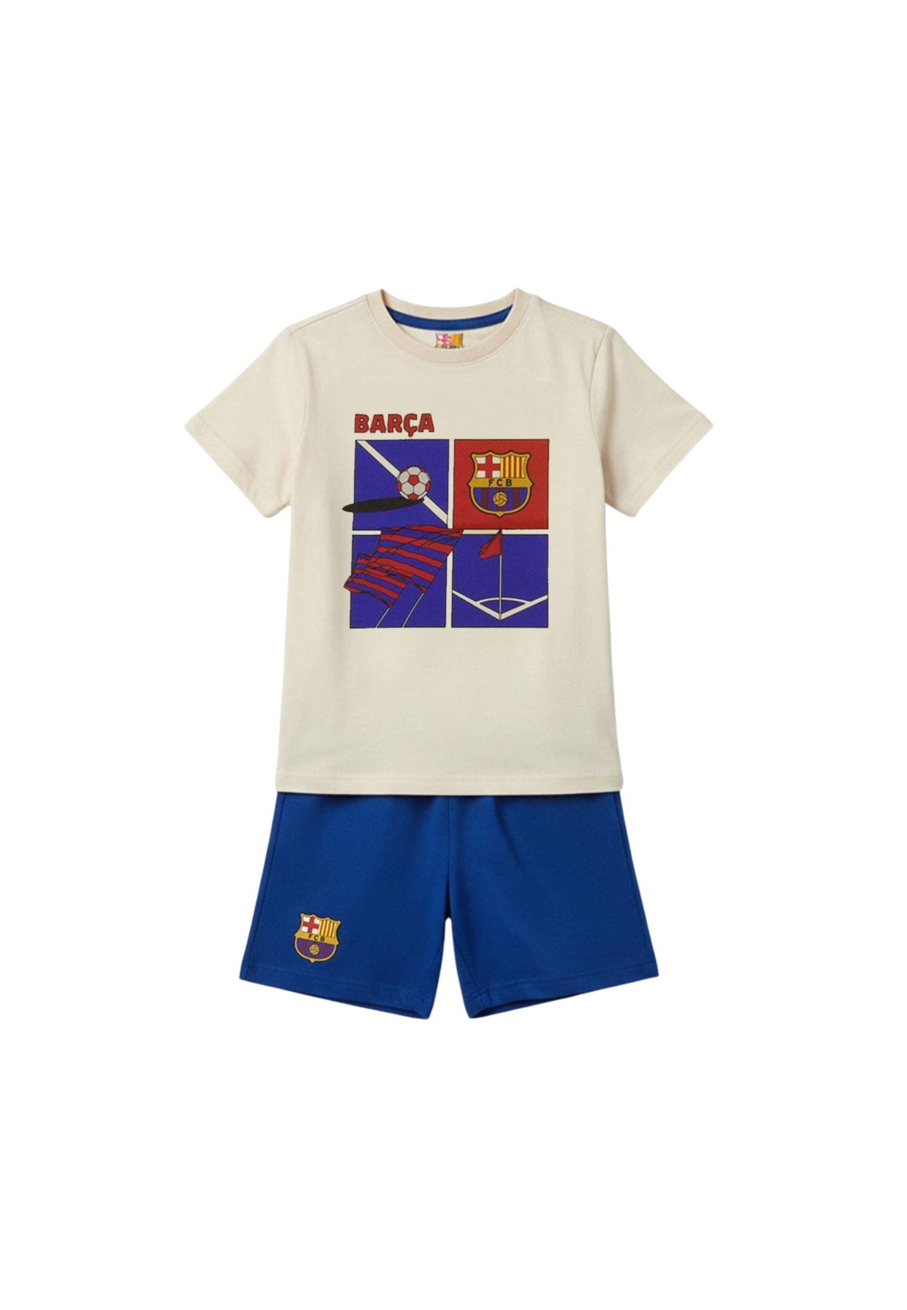 Disney Schlafanzug Short Pajamas Single Jersey FC Barcelona (Set)