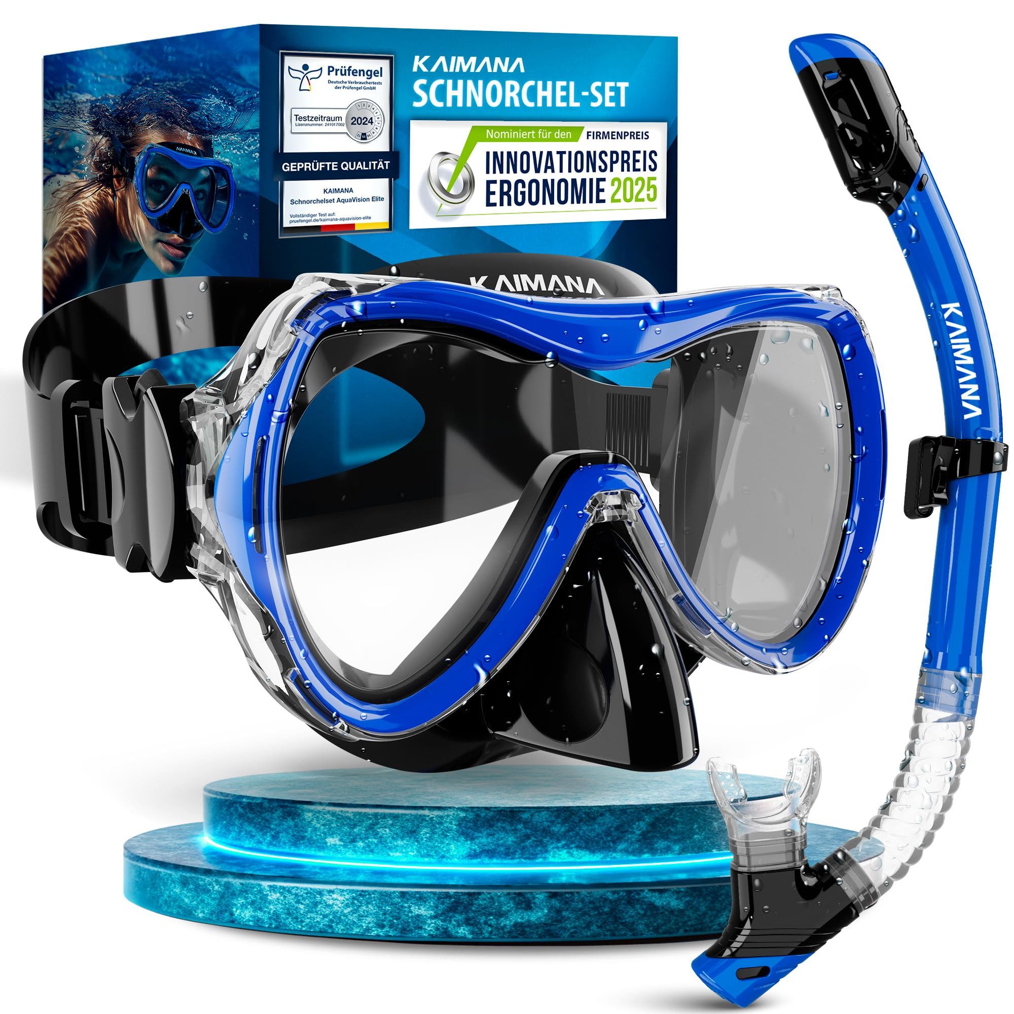 Tauchermaske AquaVision Elite Schnorchelset für Erwachsene inkl. Tragetasche
