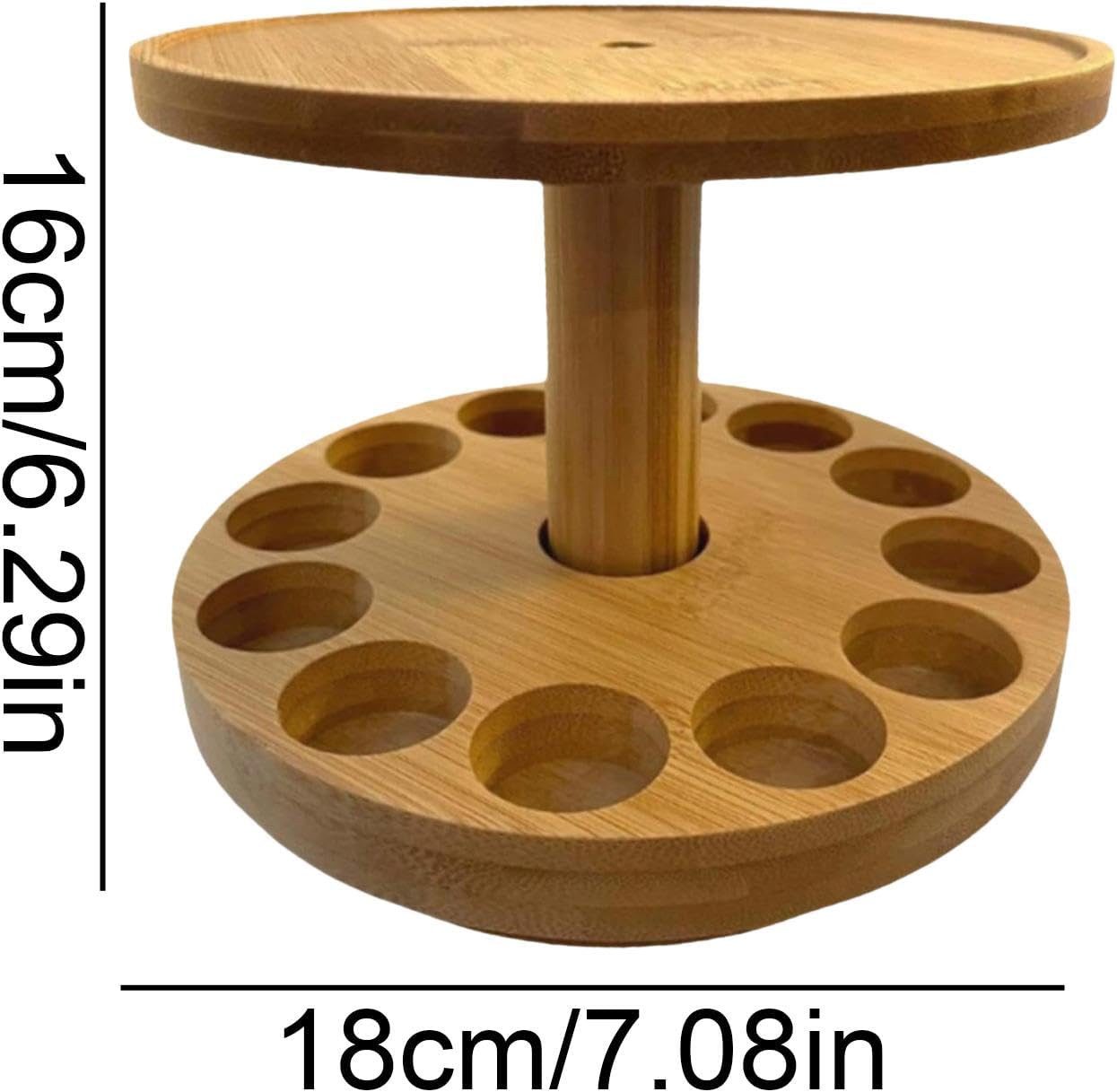 BlingBin Ablageregal Aromatherapie-Öl-Halter Ätherisches Öl Display Ständer Holzorganisator, 1er Set 1-tlg., 2-stöckiger Ölkasten-Aufbewahrungsregal für Ätherische Öle und Duftöle