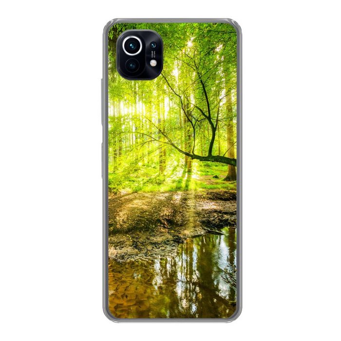 MuchoWow Handyhülle Wald - Landschaft - Wasser - Bäume - Sonne - Grün - Natur Phone Case Handyhülle Xiaomi Mi 11 Silikon Schutzhülle