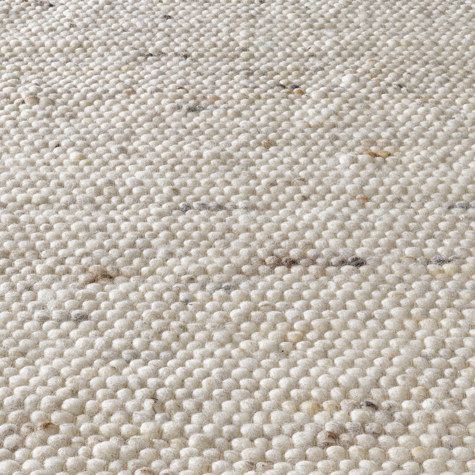 TaraCarpet Wollteppich Helsinki handgewebt aus reiner Schurwolle, wendbar und strapazierfähig, rechteckig, Höhe: 10 mm, Gewalkt, schmutzunempfindlich, Farbe Nat – Bild 4 von 5