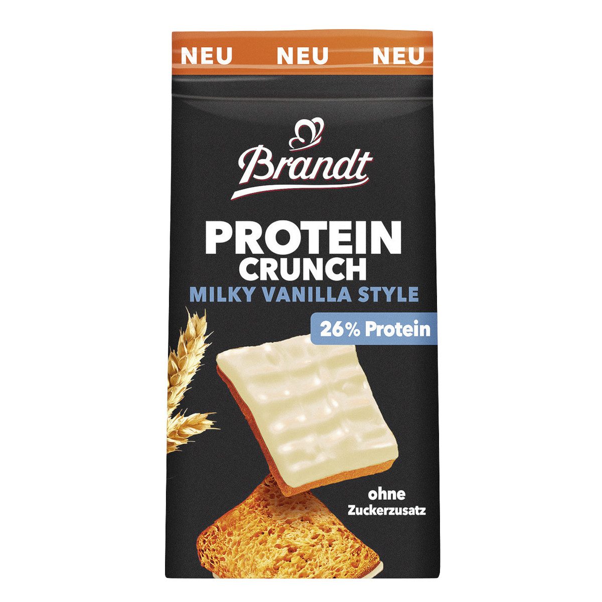 Brandt Brot, Brandt Zwieback Protein Crunch Milky Vanilla Style Glasur 70g