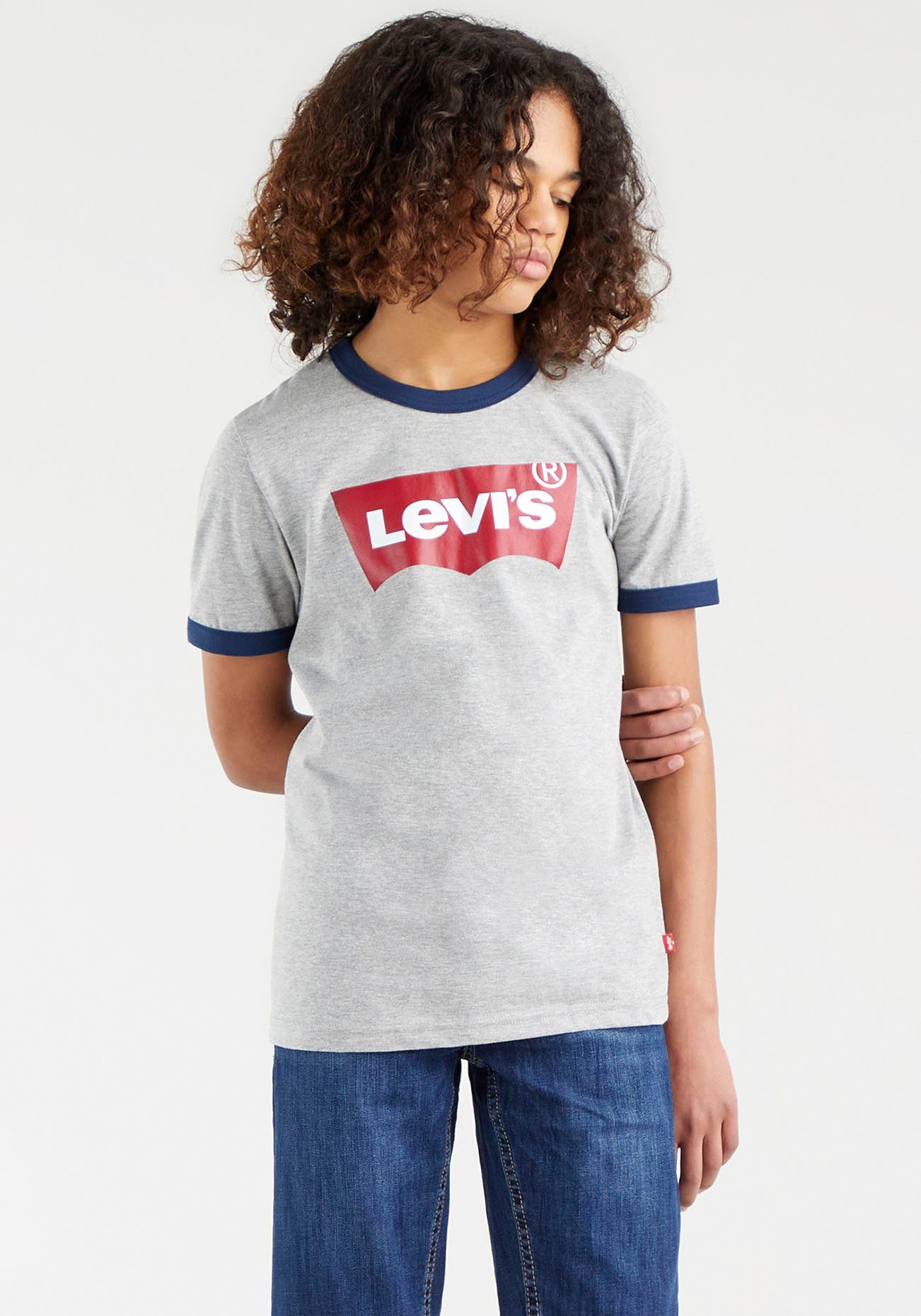 Levi's® Kids for RINGER grey-melange BATWING T-Shirt BOYS TEE
