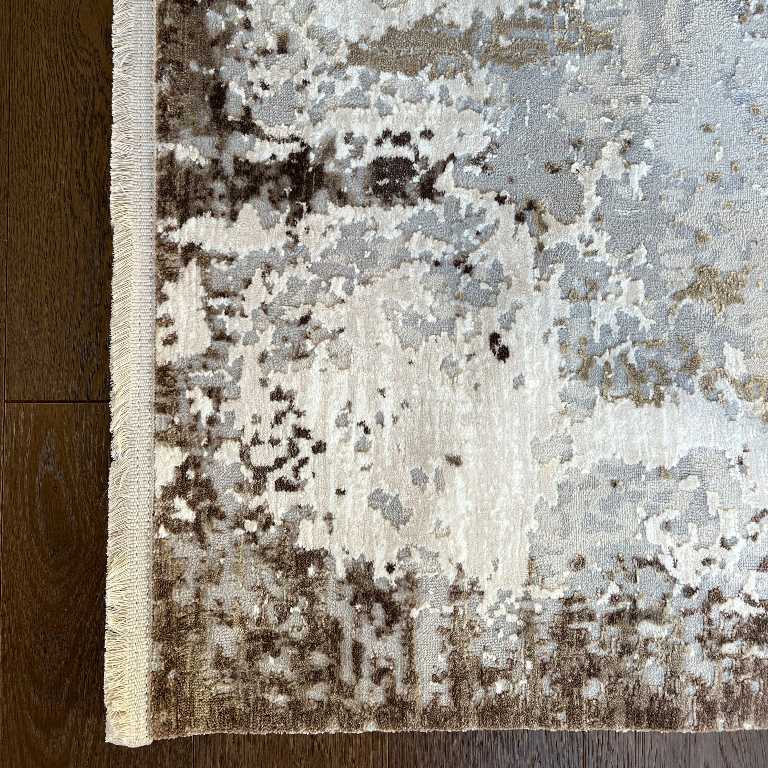 Mazovia Designteppich Modern Abstrakt Beige Anthrazit Wohnzimmer, Schlafzimmer, Esszimmer, Fußbodenheizung – Bild 4 von 5