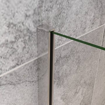 duschspa Duschwand 70-140cm Duschwand mit Milchstreifen Walk in Dusche Duschtrennwand, Einscheibensicherheitsglas, Sicherheitsglas, (Set), Glas