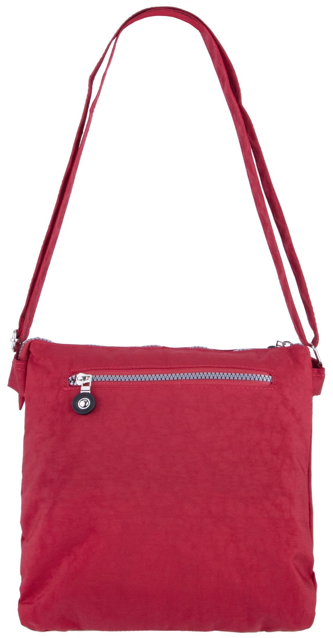 compagno Henkeltasche, Sportive Umhänge-Tasche 3-Fächer mit viel Stauraum Reise Kuriertasche