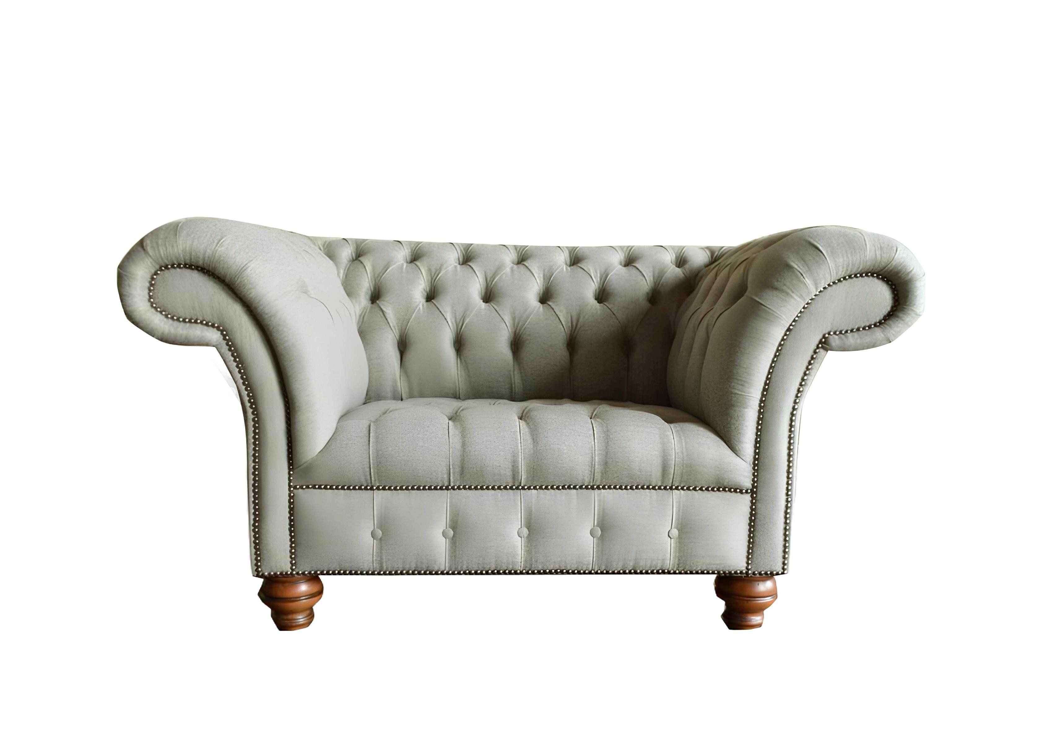 Xlmoebel Sessel Hellgrauer Chesterfield-Sessel aus Stoff für elegantes Wohnen (Chesterfield Sessel), Hergestellt in Europa