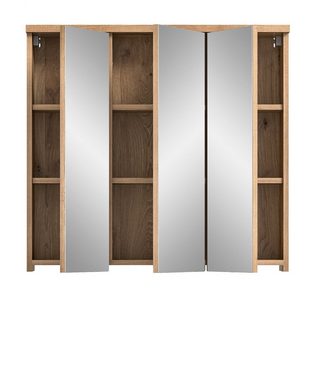 xonox.home Badezimmer-Set Grado, (in Nox Eiche und grau, 4-teilig, 138 x 192 cm), mit Soft-Close, inklusive Waschbecken