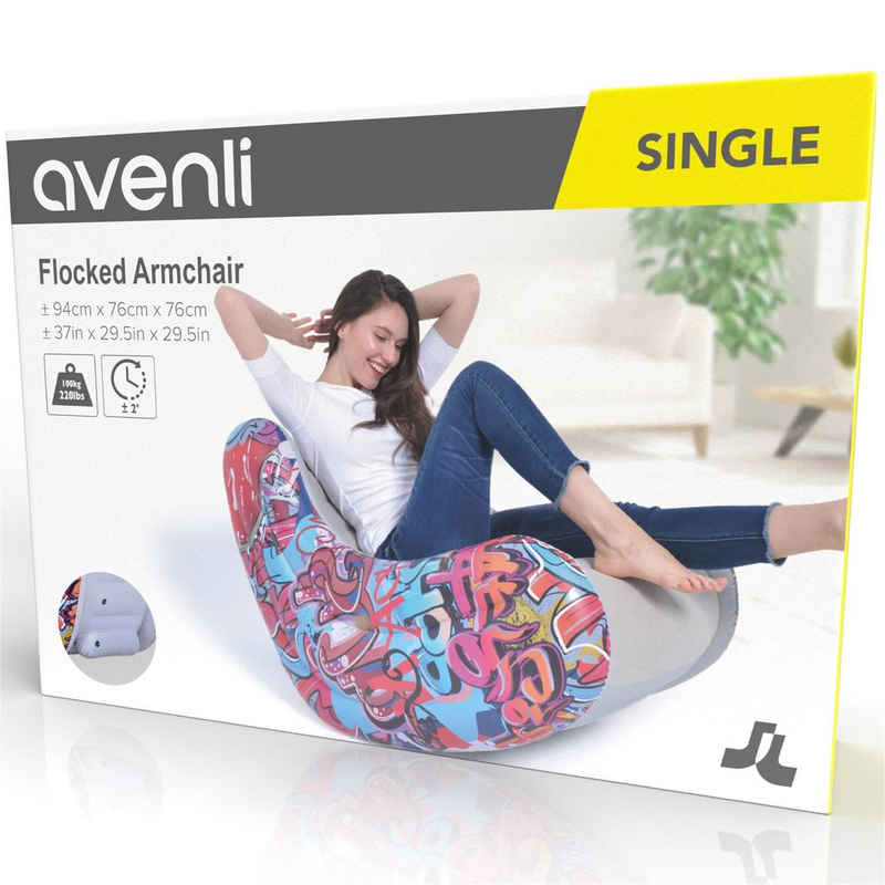 Avenli Luftsessel »aufblasbarer Lounge Sessel mit Rückenlehne«, (aufblasbarer Sessel, Luftsessel aufblasbar), 94x76x76 cm