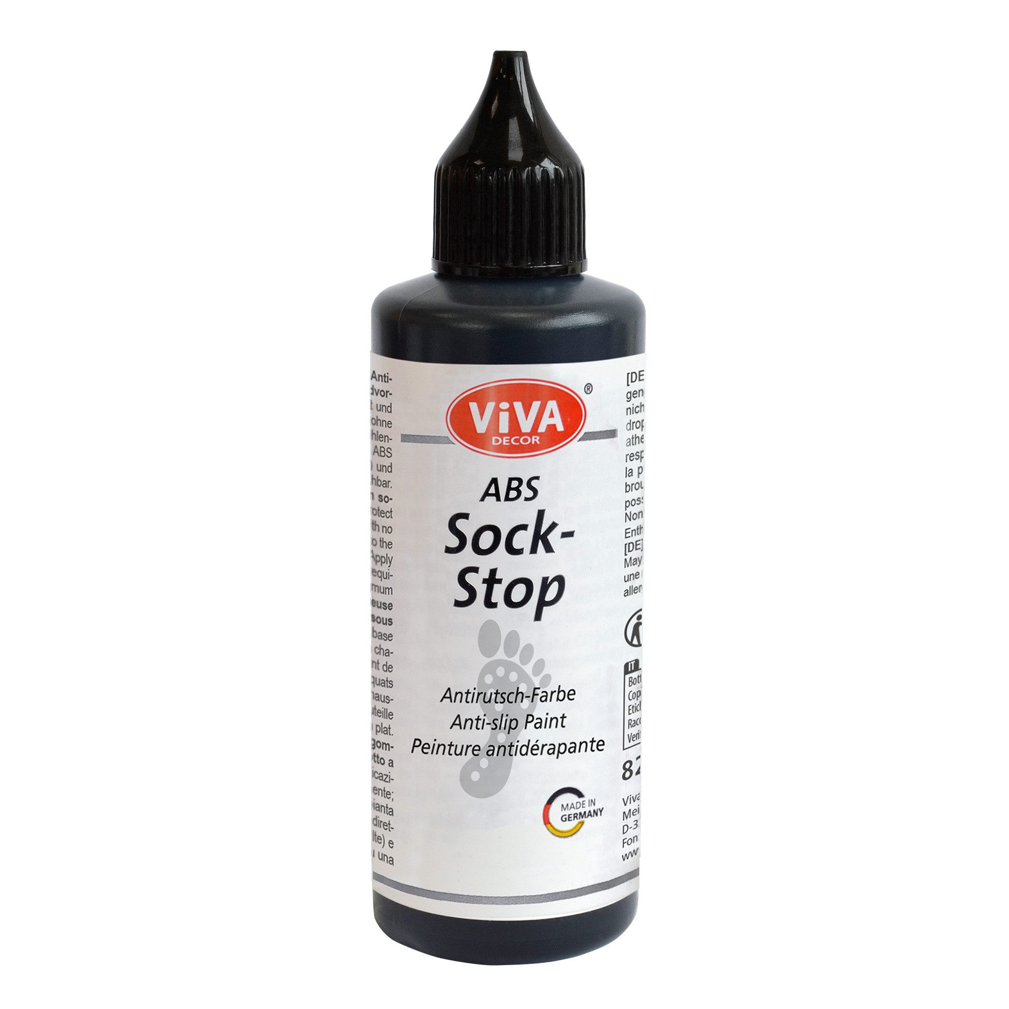 Viva Decor Bastelfarbe ABS Socken-Stopp Antirutsch-Farbe für Socken, Teppiche & Textilien, wasserbasiert, latexfrei, geruchsneutral, waschbar bei 30 °C