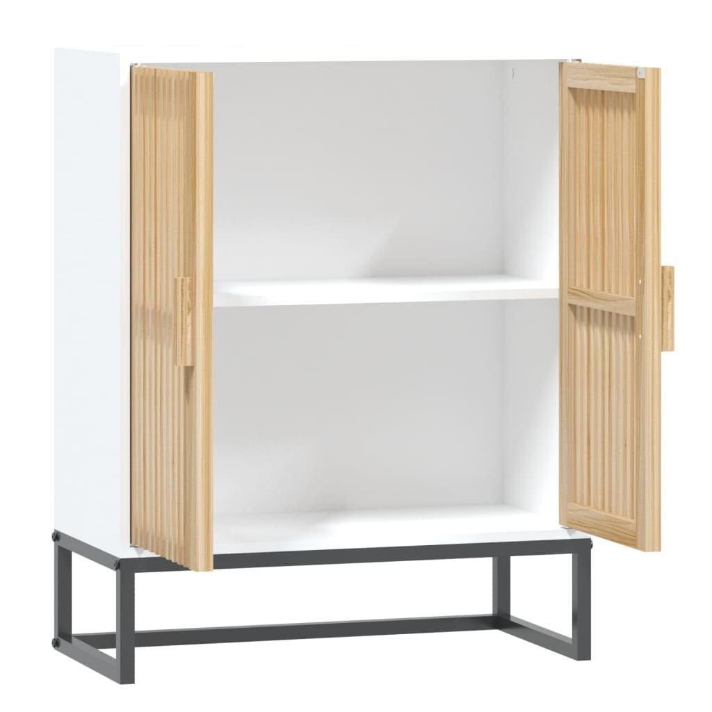 vidaXL 60x30x75 Sideboard (1-St) Fächerschrank Holzwerkstoff Weiß cm