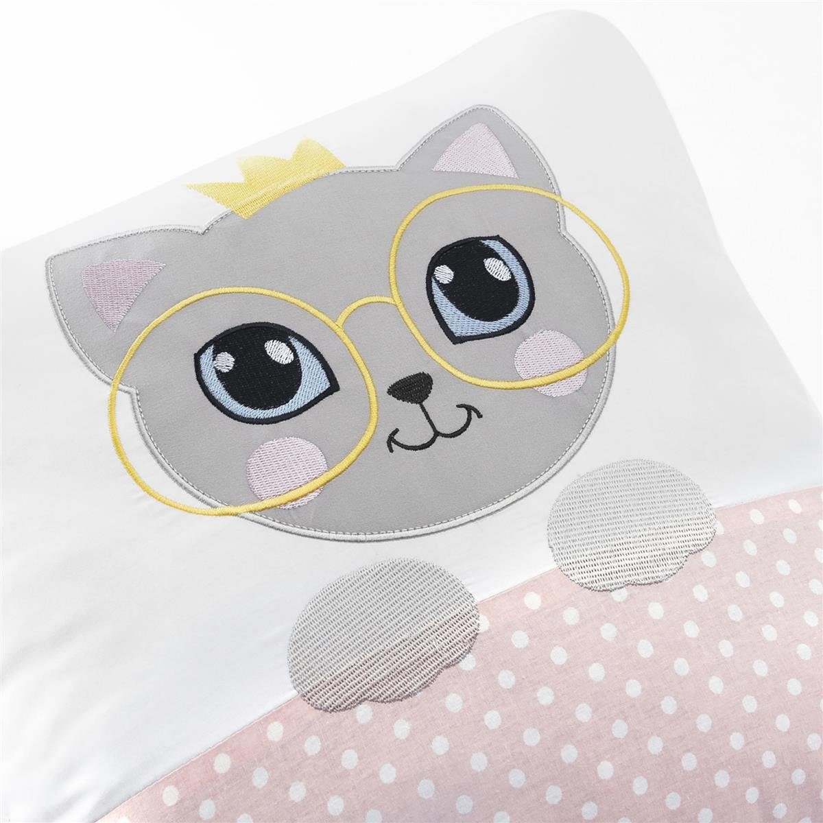 SEI Design Babykissen Kitty Baumwollbezug, Babydesign gesticktes 45x45 mit