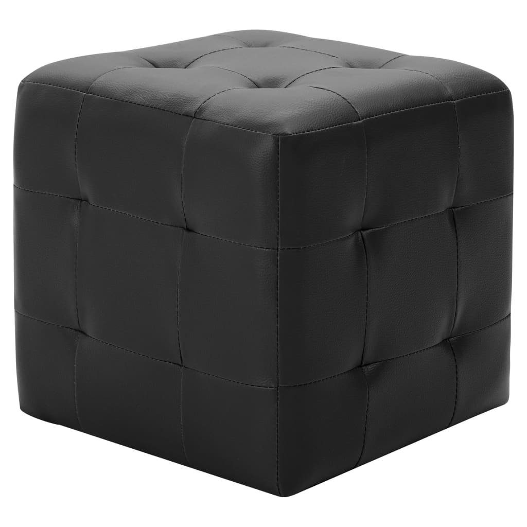 vidaXL Polsterhocker Pouf 2 Stk. Schwarz günstig online kaufen