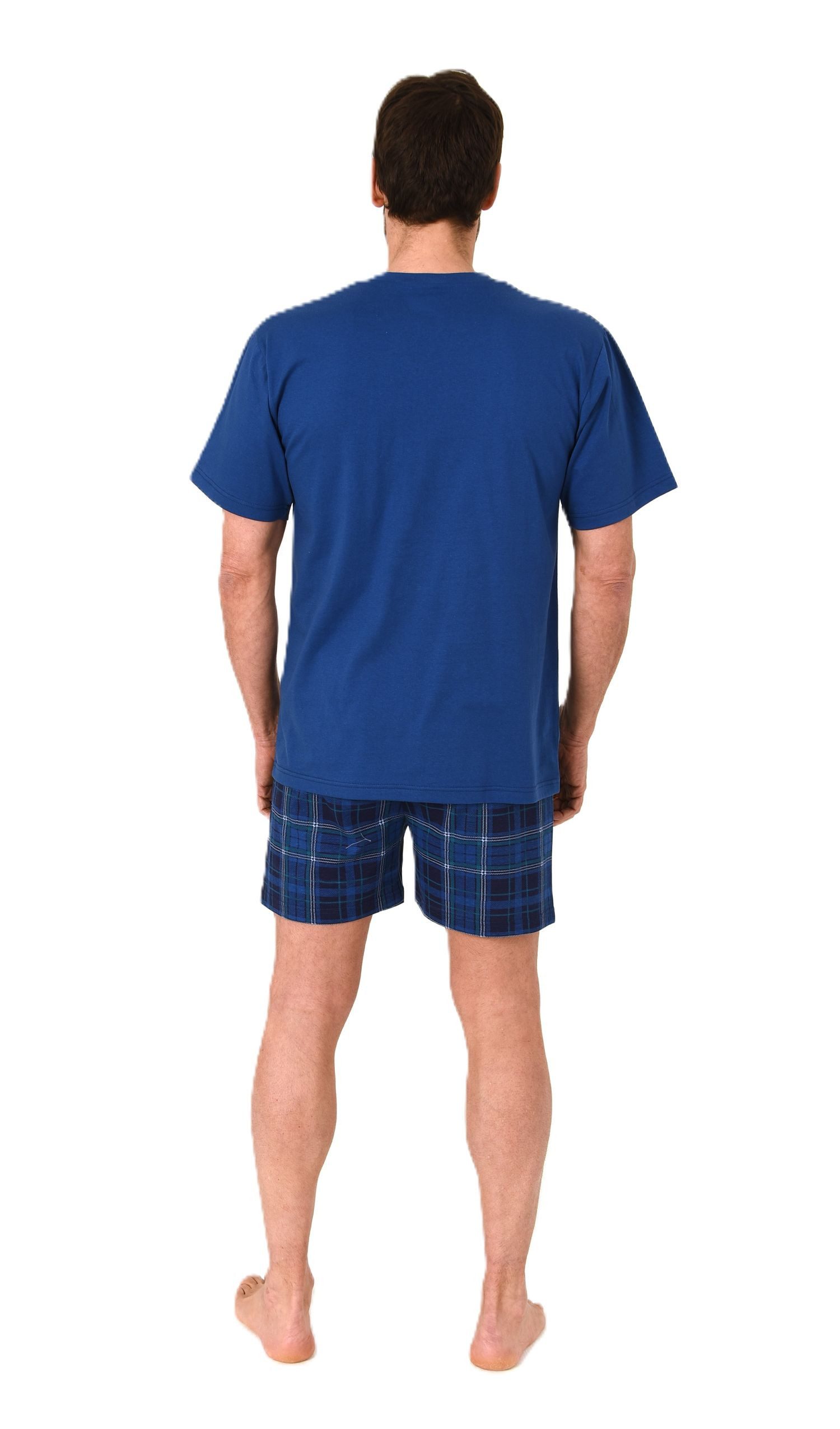 Normann Pyjama Normann Herren Schlafanzug kurzarm Shorty mit Jersey Pyjamahose – Bild 3 von 4