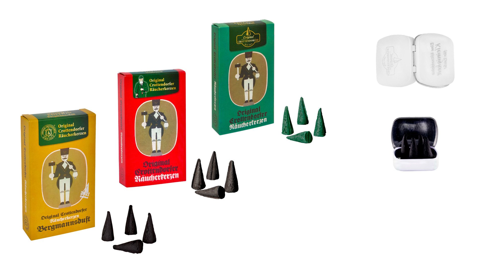 Crottendorfer Duftkerze Jubiläumseditionsset - Bergmannsduft, Weihrauch und Tanne - 3x24 Stück, für eine stimmungsvolle Winteratmosphäre - Made in Germany