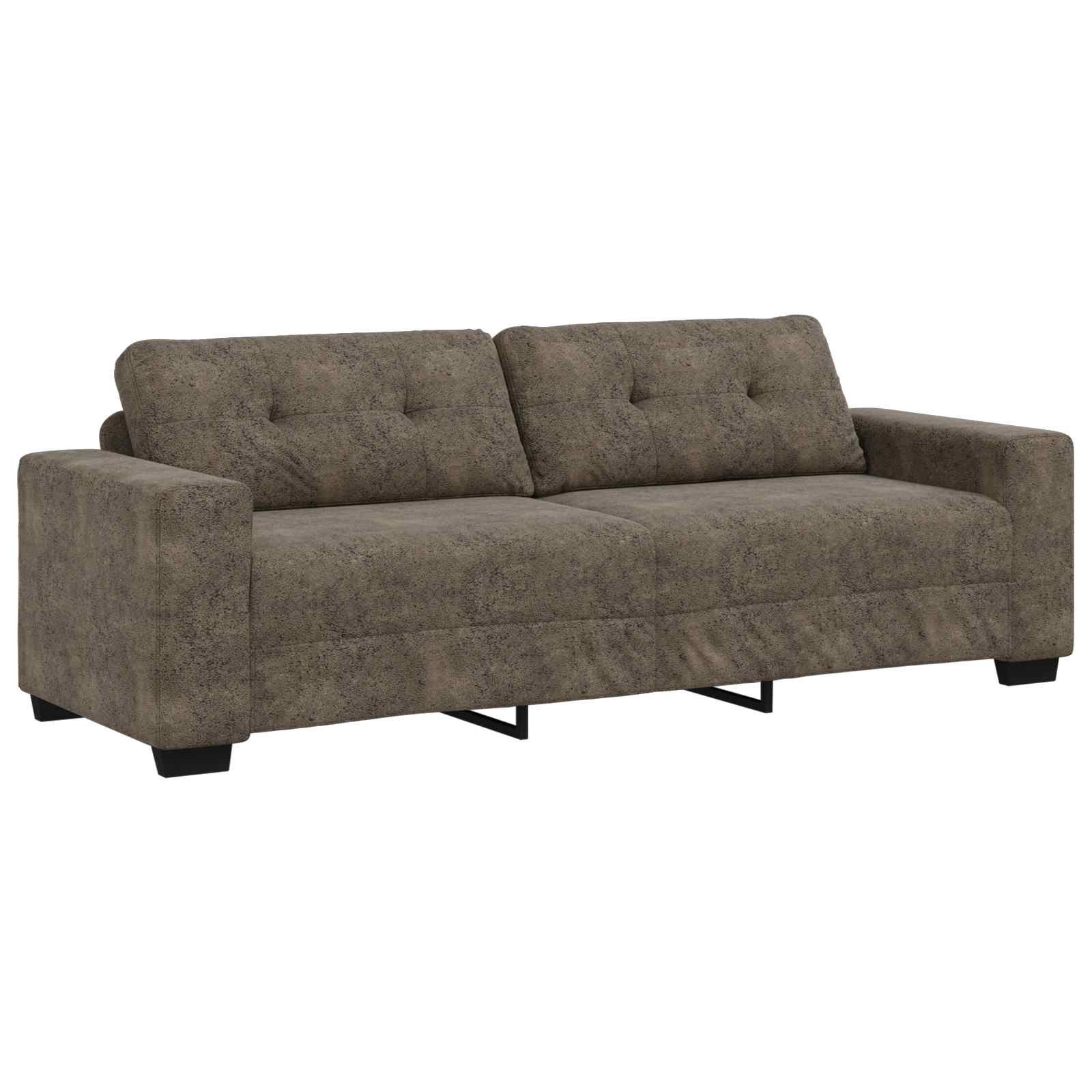 vidaXL Sofa 3-Sitzer-Sofa Dunkelgrau 220 cm Kunstwildleder, 1 Teile