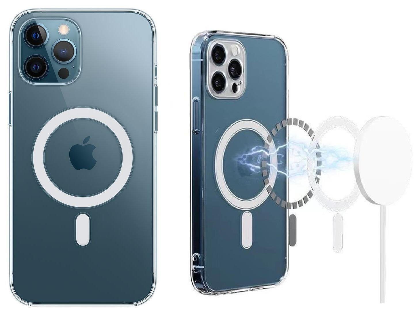 Wisam Smartphone-Hülle Wisam® Apple iPhone 12 6.1" MagSafe Silikon Case Magnetisch 15,49 cm (6,1 Zoll)