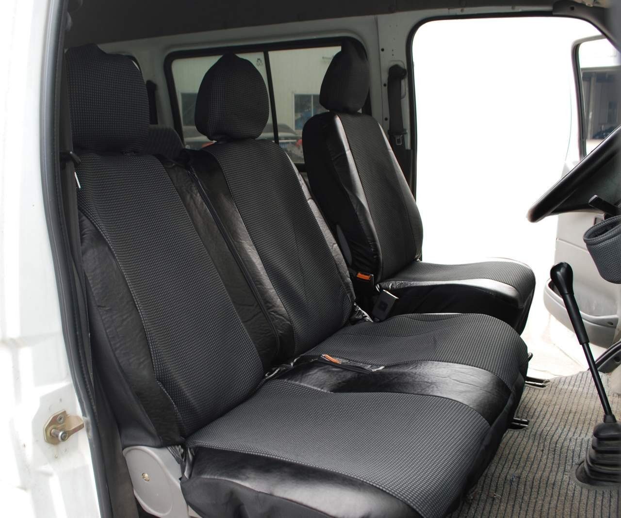 Woltu Autositzbezug, Transporter, 1+2 Sitzbezug Schonbezüge Schwarz-Grau