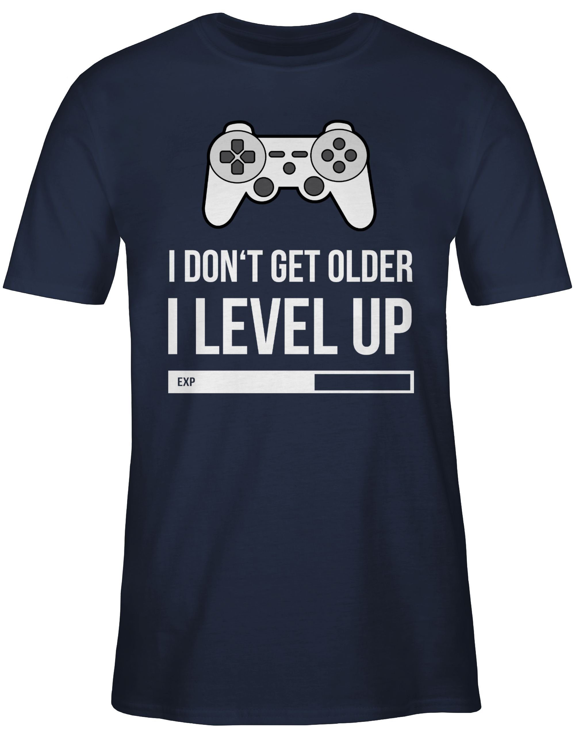 older T-Shirt don't get Geschenk 02 I Blau Shirtracer up Level I Geburtstag Navy