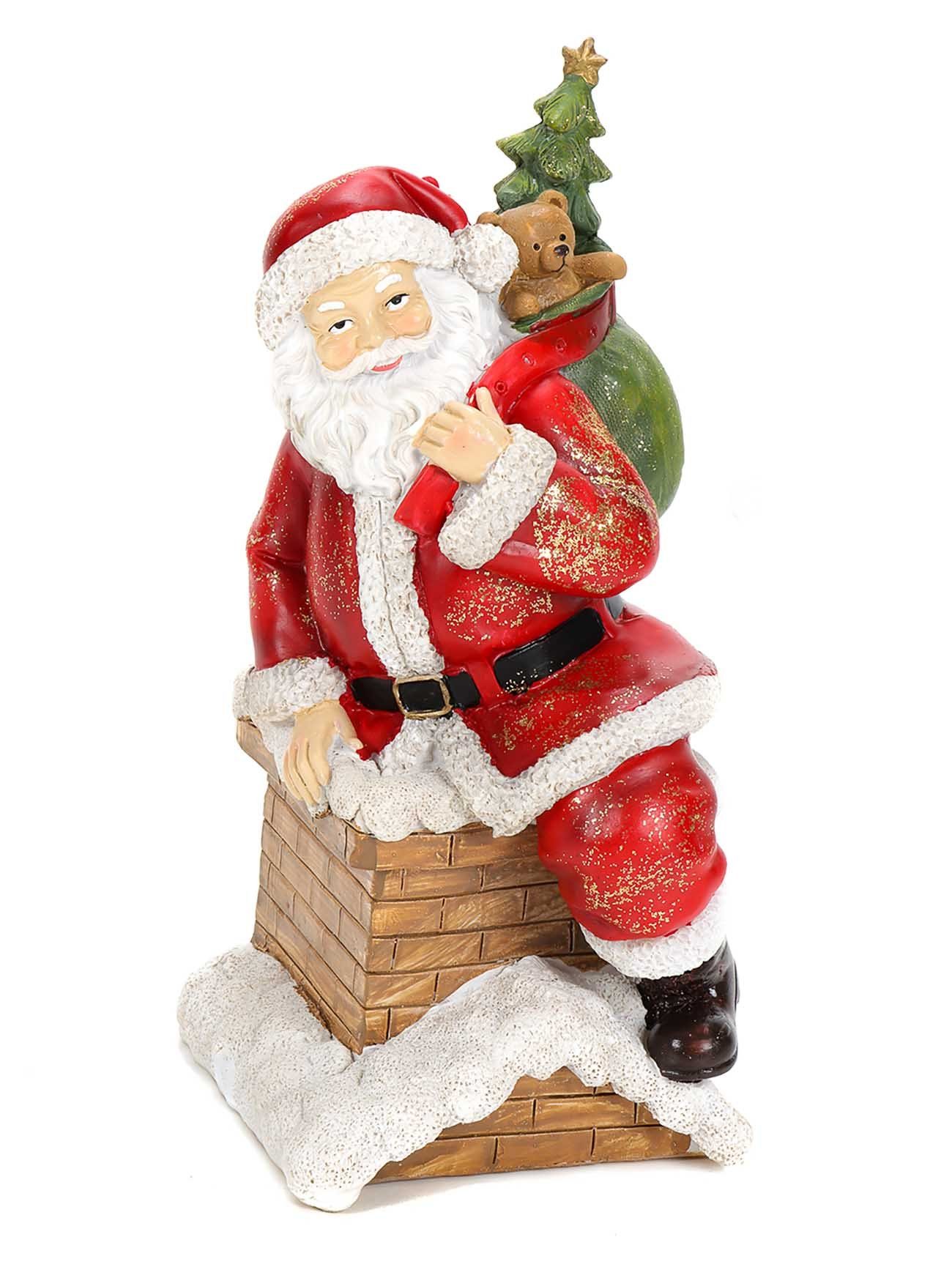 Bubble-Store Weihnachtsfigur Retro-Design (Weihnachtsmann Figur beim Klettern in den Schornstein), Weihnachtsfigur