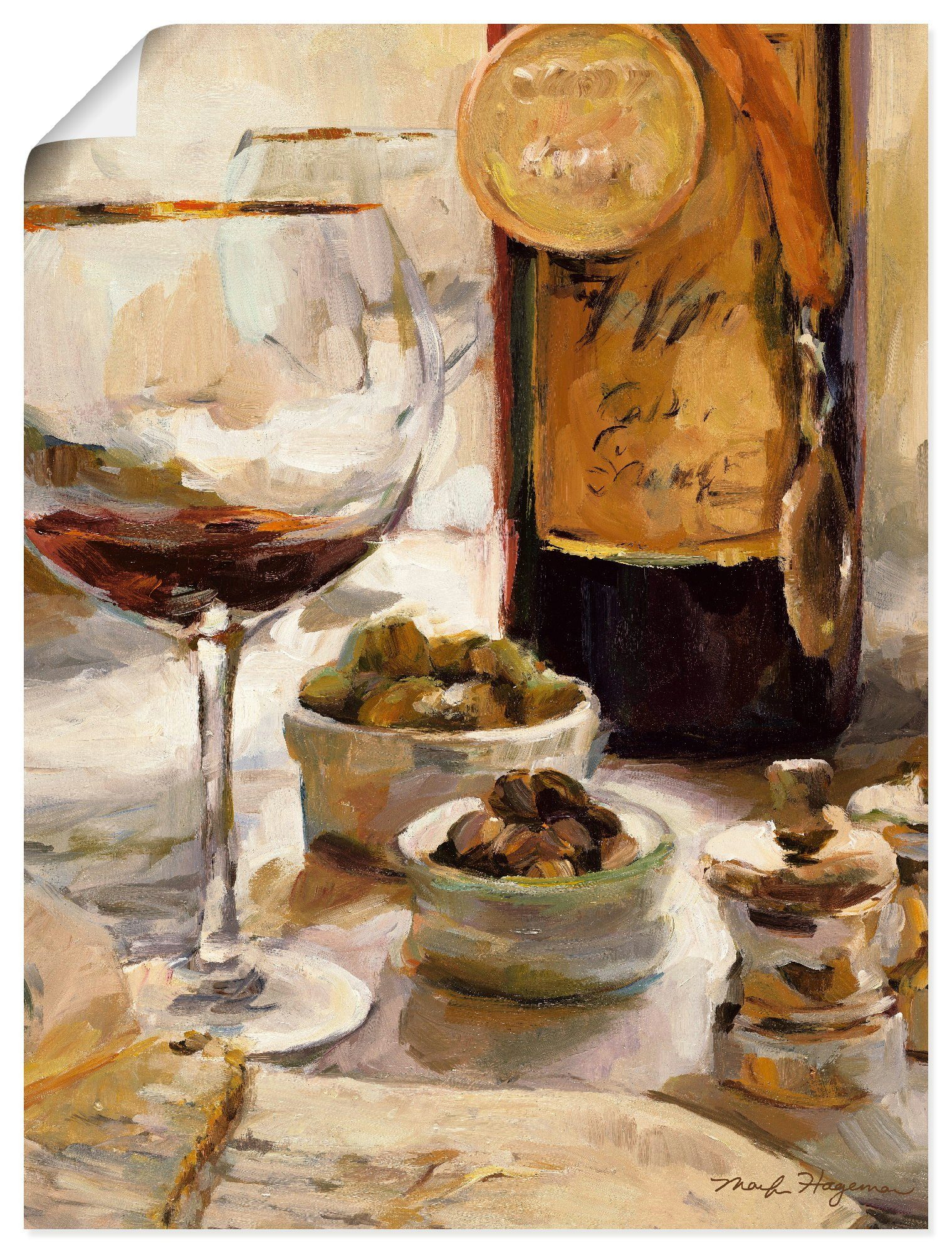 St), als oder in Wein, Leinwandbild, Artland Wandaufkleber Getränke Ausgezeichneter Größen versch. (1 Poster Wandbild