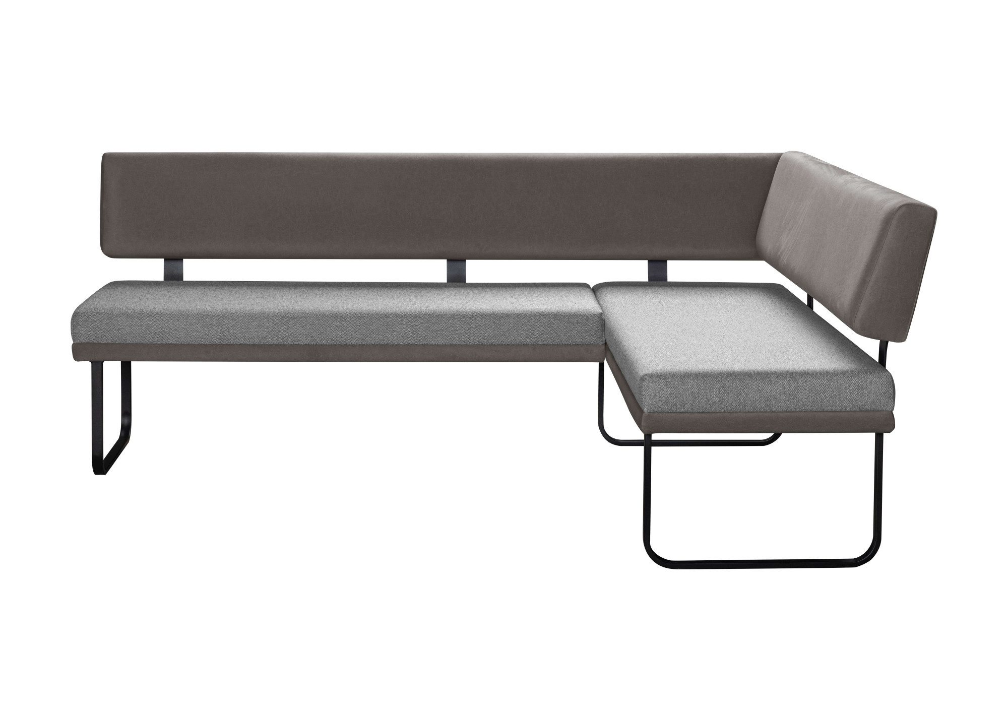 OTTO home Eckbank Gabi Esszimmerbank, Bank, Küchenbank, Polsterbank, Gestell aus matt-schwarzem Flachmetall, stabil, 2-Stoff-Design