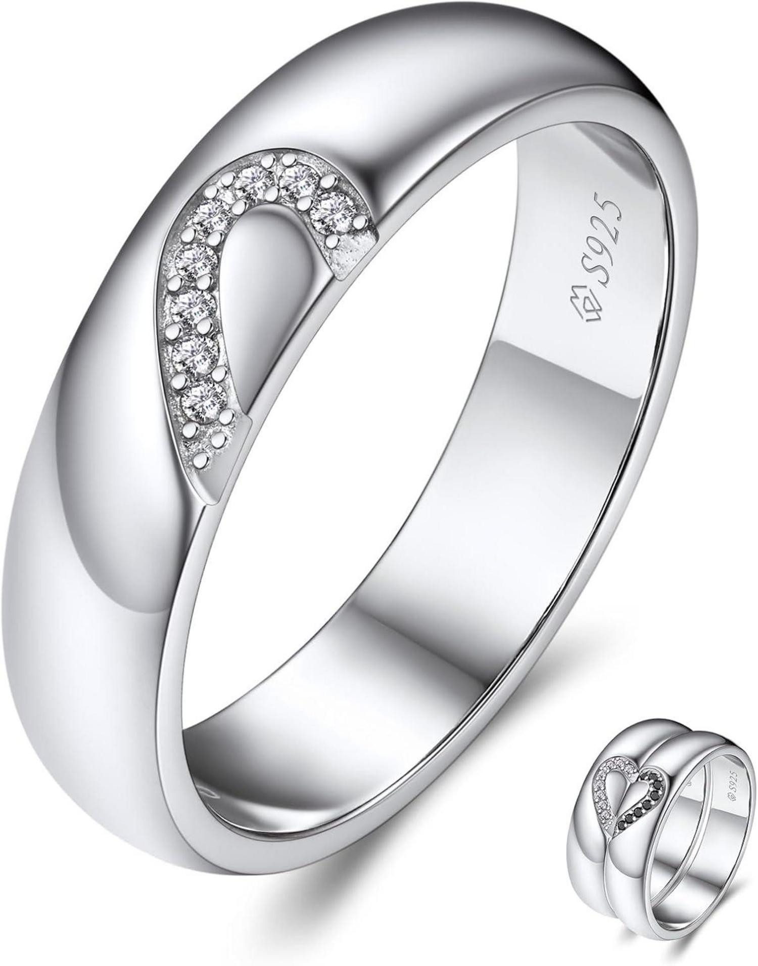 LuxusKollektion Partnerring Partnerring für sie und ihn 925 Sterling Silber Moissainte Ehering