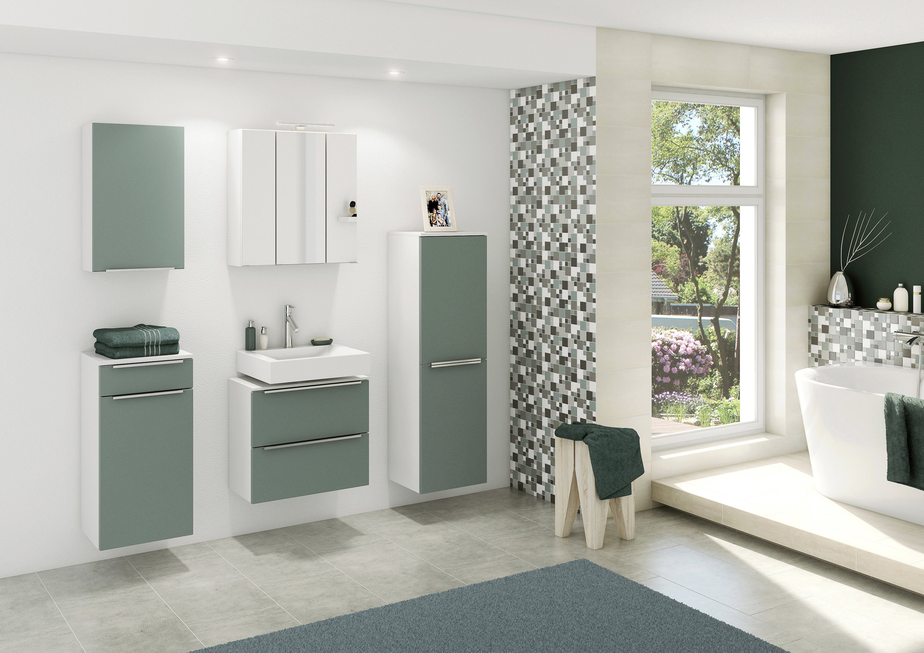 welltime Midischrank Matera Breite 40 cm, mit hochwertigen matten MDF-Fronten