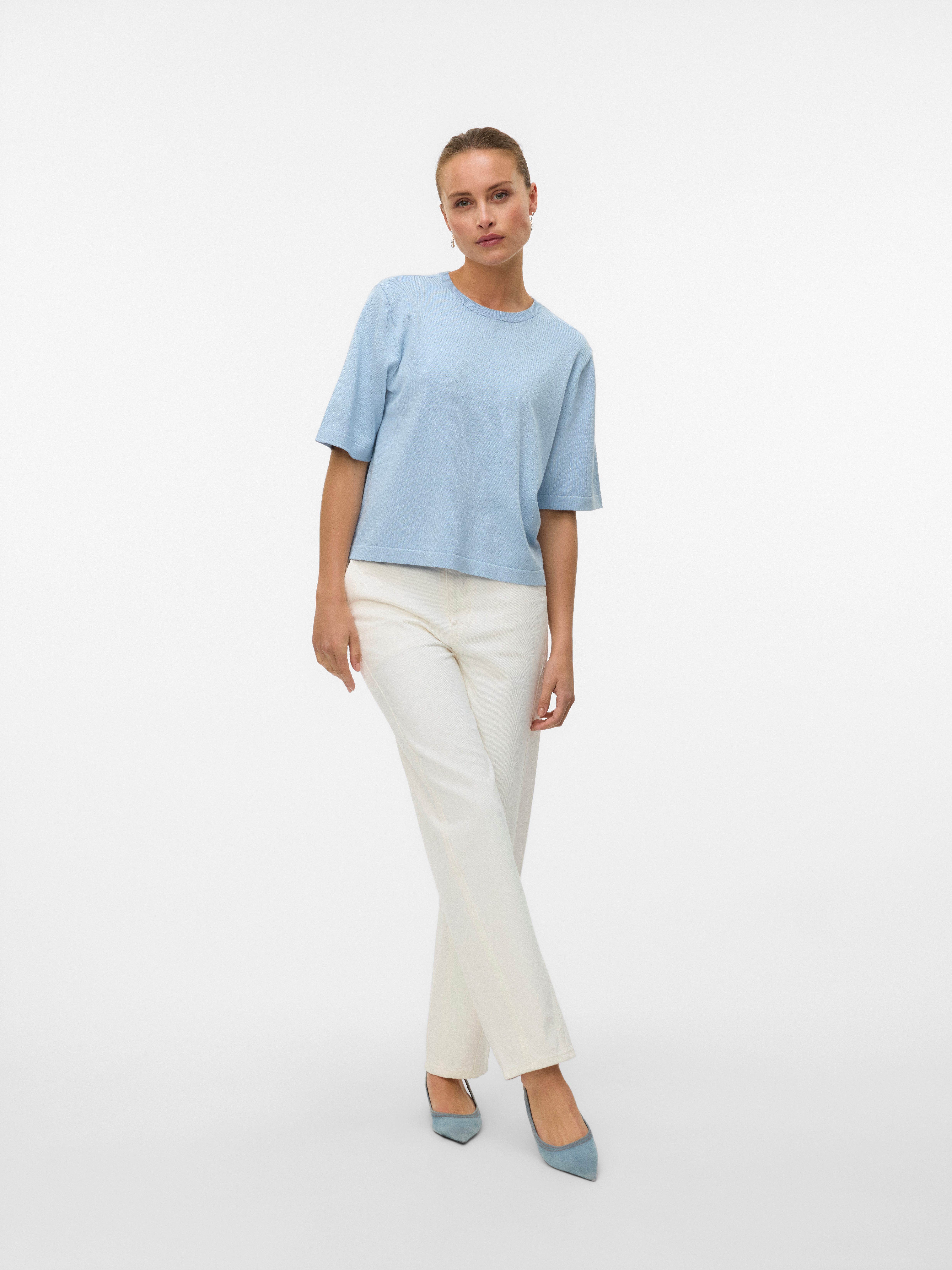 Vero Moda Kurzarmpullover VMSILJE 2/4 O-NCK OVERSIZE PULL GA NOOS Viskosemischung, oversize