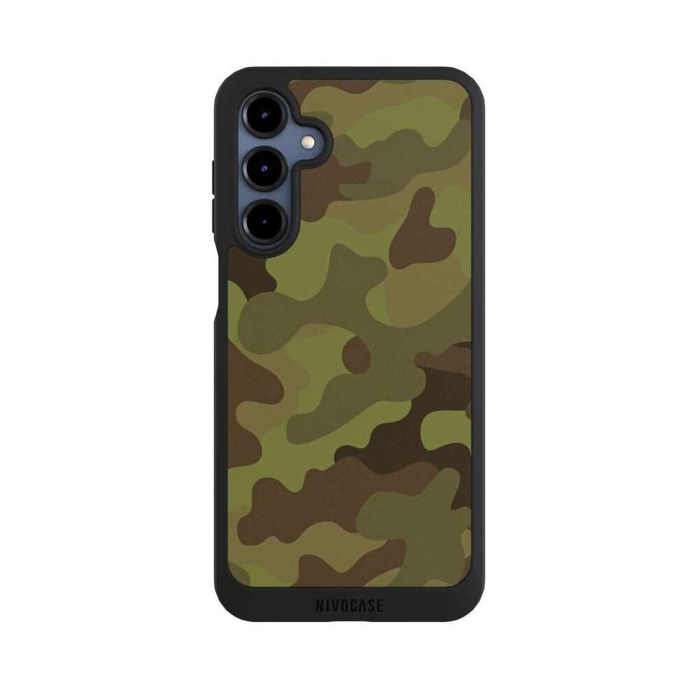 NIVOCASE Handyhülle Camouflage Tarnmuster Bundeswehr Military Denim Camo, Samsung Galaxy A16 5G Handyhülle Hülle NIVOpure Case Schwarz