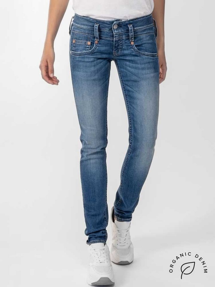 Herrlicher Slim-fit-Jeans PITCH SLIM ORGANIC Vintage-Style mit  Abriebeffekten, Nachhaltige Premium-Qualität enthält recyceltes Material