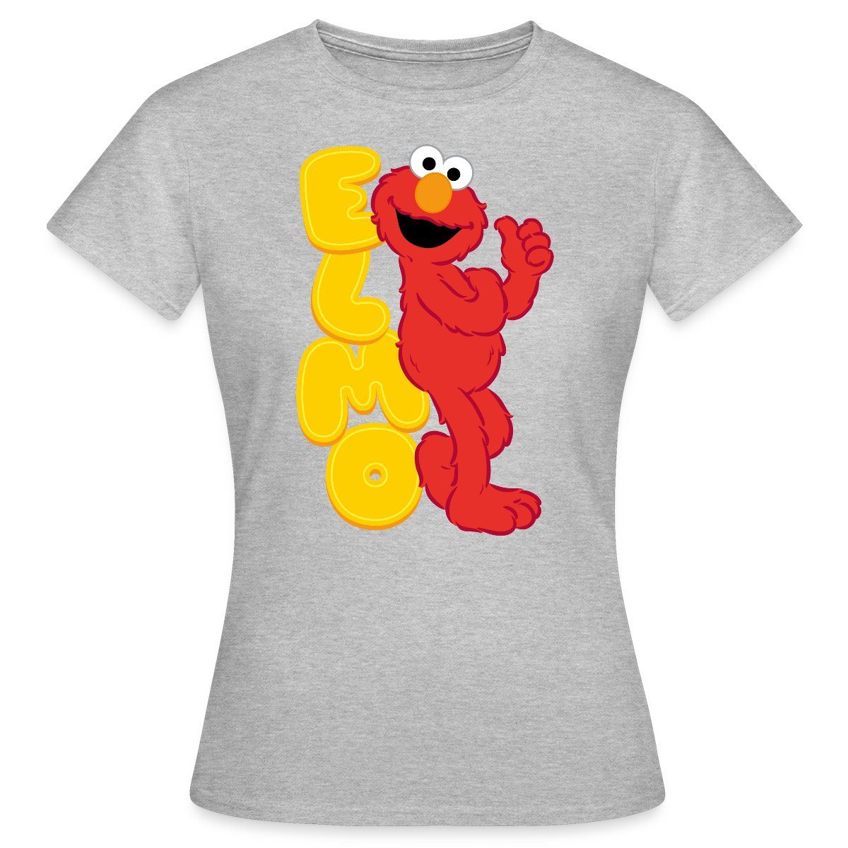 Spreadshirt T-Shirt Sesamstraße Elmo Mit Schriftzug Frauen T-Shirt (1-tlg)