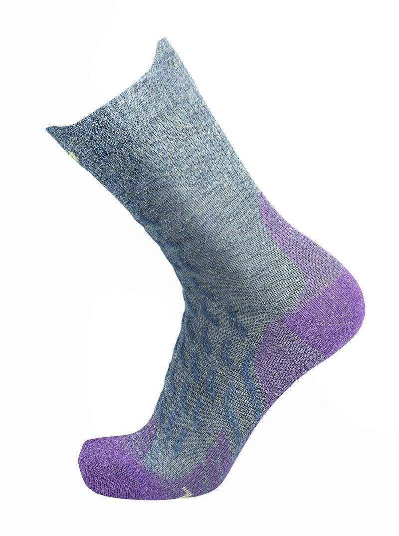 THERM-IC Wandersocken Trekking Ultracool Linen Crew - Damen Wandersocken - grau/violett
