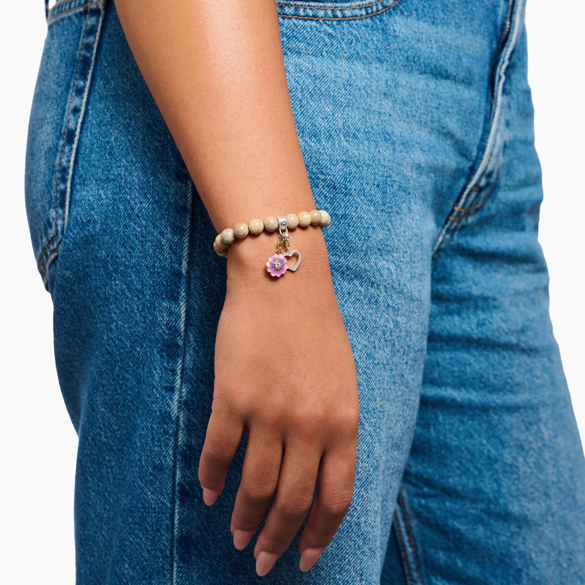 THOMAS SABO Charm-Armband Charm Club: Bead-Armband Daisy Jaspis, mit Jaspis