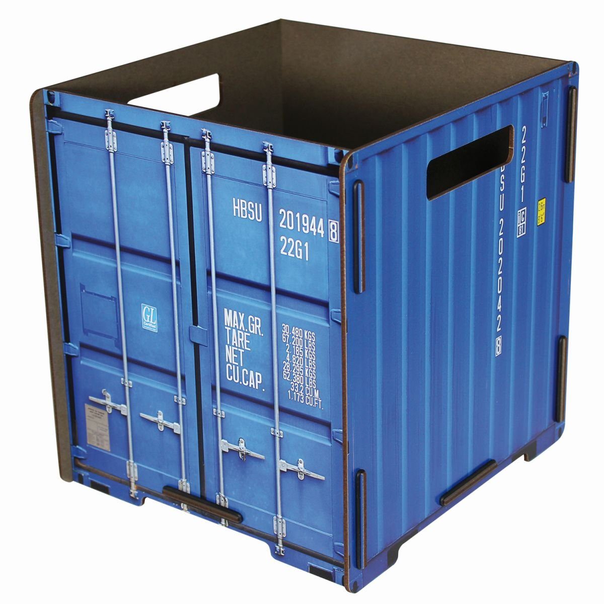 WERKHAUS® Papierkorb Werkhaus - Papierkorb "Container" Blau CO1031 Mülleimer Abfalleimer