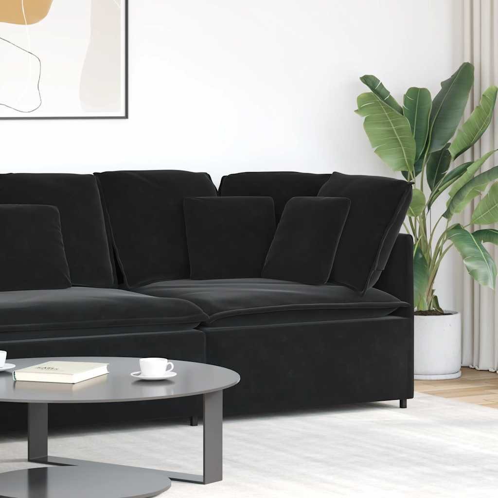 vidaXL Sofaelement Modulares Sofa Eckmodul mit Kissen Schwarz 100 cm