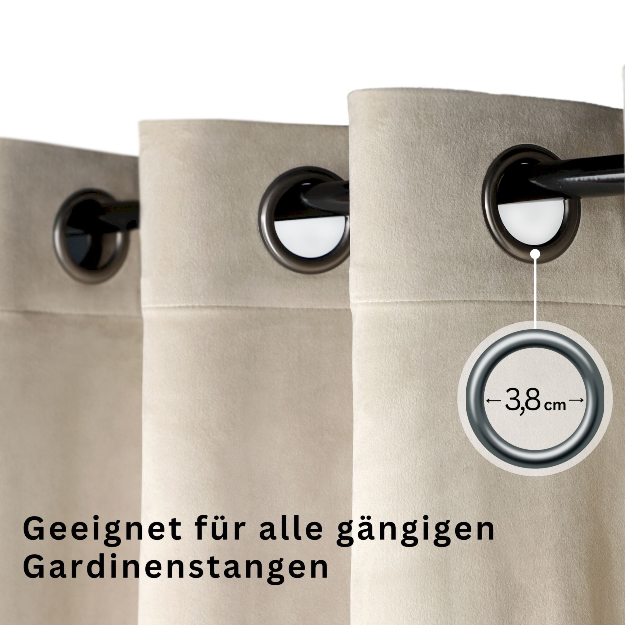 TOM TAILOR Vorhang VELVET SIGNATURE Ösenvorhang (1 St), Öse, Polyester, 140 x 250 cm in Beige