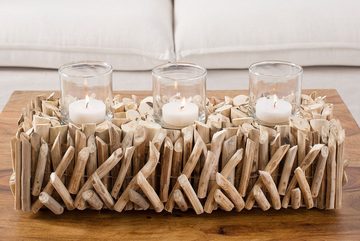 Levandeo® Kerzenständer, Windlicht L50cm Tischdeko Kerzenständer Kerzenhalter Treibholz
