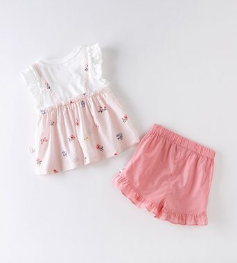 Dave & Bella Germany 2-in-1-Shorts Set in Rosa & Weiß