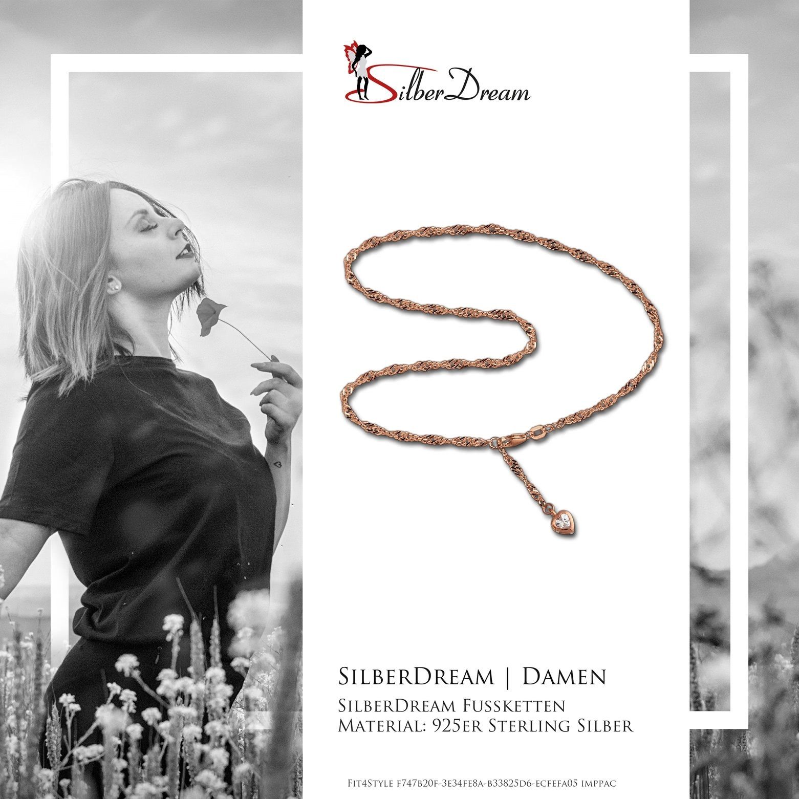SilberDream Fußkette mit Anhänger SilberDream Fußkette 333 rosegold Damen, günstig online kaufen