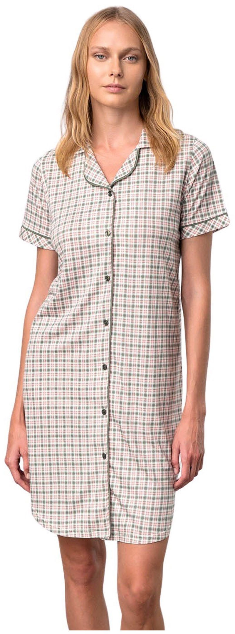 Vamp Nachthemd (Set, 1-tlg., Set) Damen Sleepshirt 95cm, Nachthemd Knopfleiste, auch ideal zum Stillen