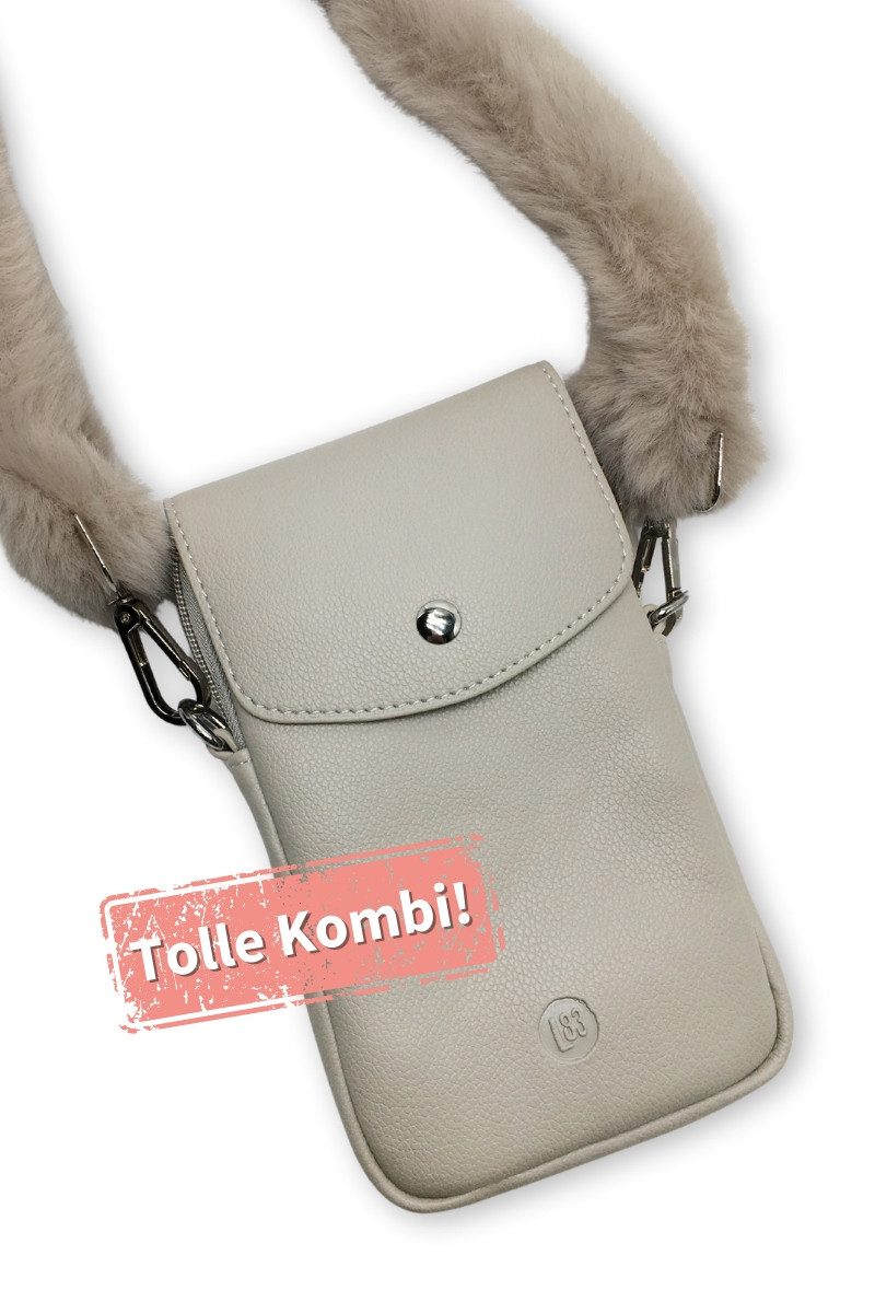 Lot83 Handtasche Taschen-Schulterriemen - FLUFFY - altrosa, beige, navy, sc günstig online kaufen