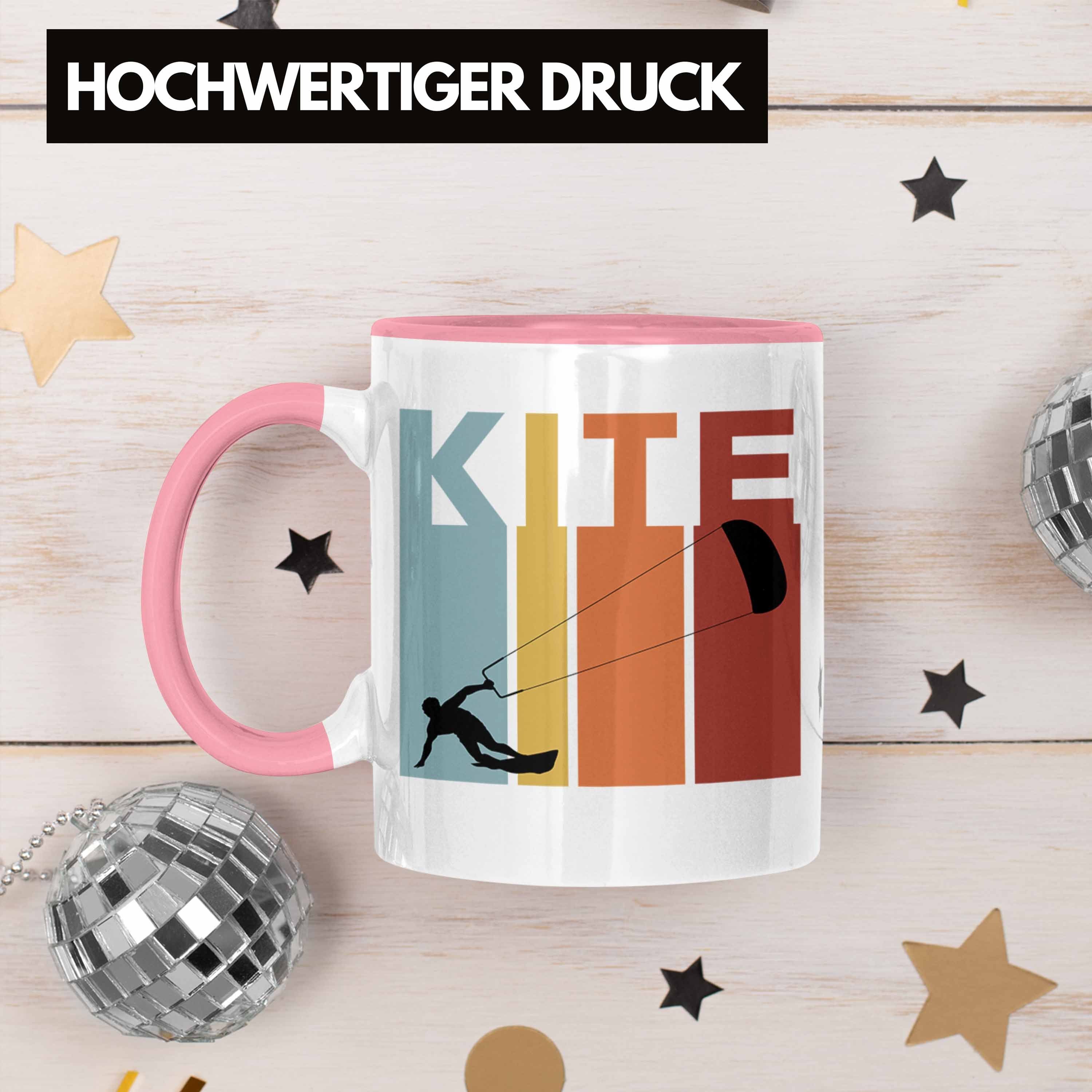 Geschenk Trendation Kitesurfing Kitesurf Kite Surfender Tasse Kitesurfen Trendation - Rosa Tasse Geschenkidee