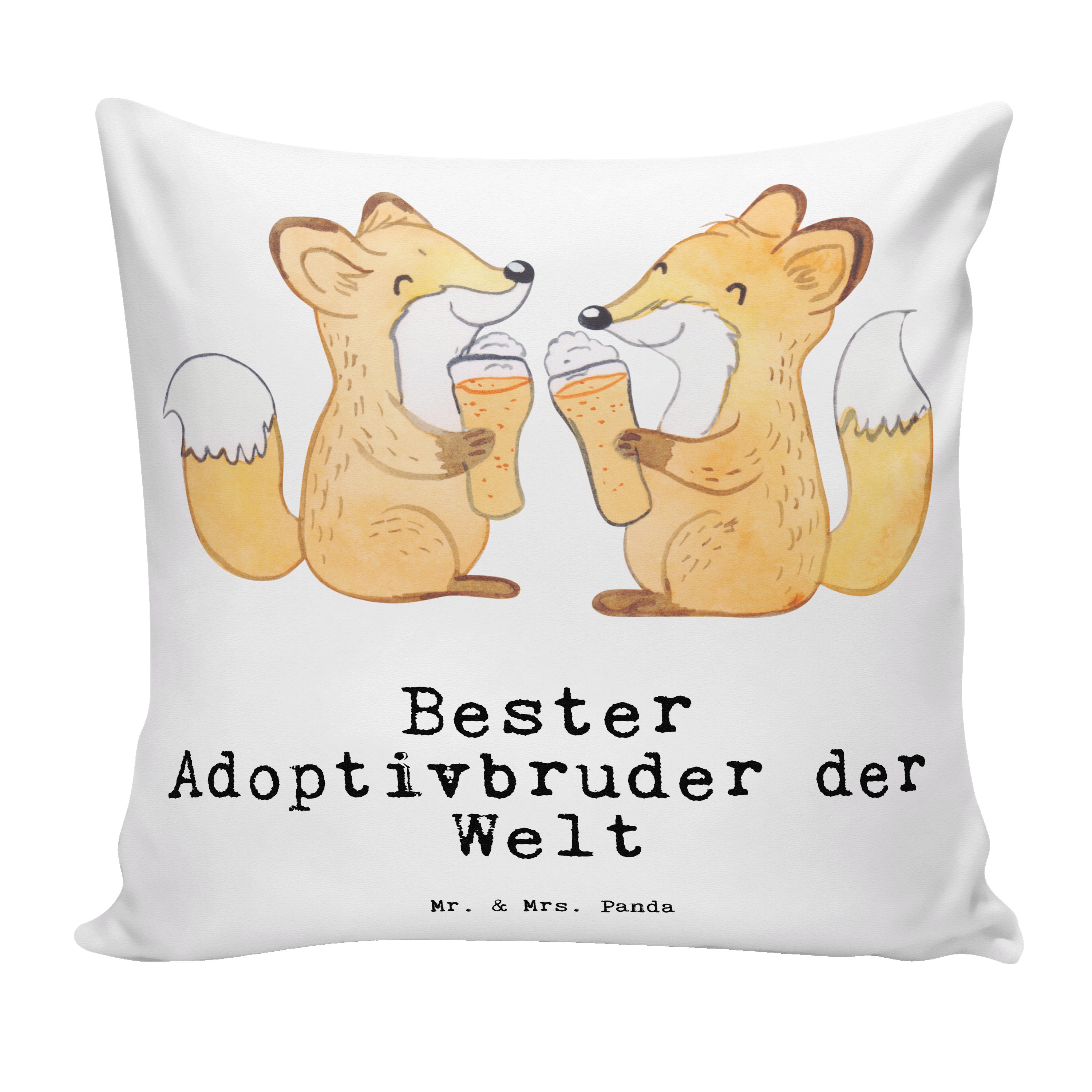 Mr. & Mrs. Panda Dekokissen Fuchs Bester Adoptivbruder der Welt - Weiß - Geschenk, Familie, Sofak